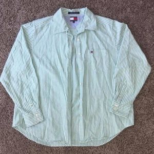 Tommy Hilfiger Teal Striped Button Down